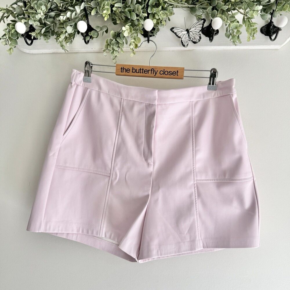 Halogen Faux Leather Pink High Waisted Shorts Plus Size 1X KD